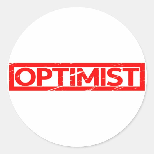 Optimist Stempel Ronde Sticker (Voorkant)