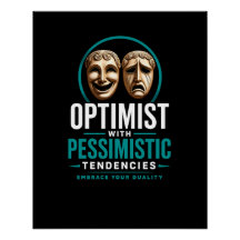 Optimist vs Pessimist Dualiteit Masker Ontwerp