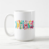 "Optimist Witte Mok – Kleurrijk Motiverend Ontwerp (Links)