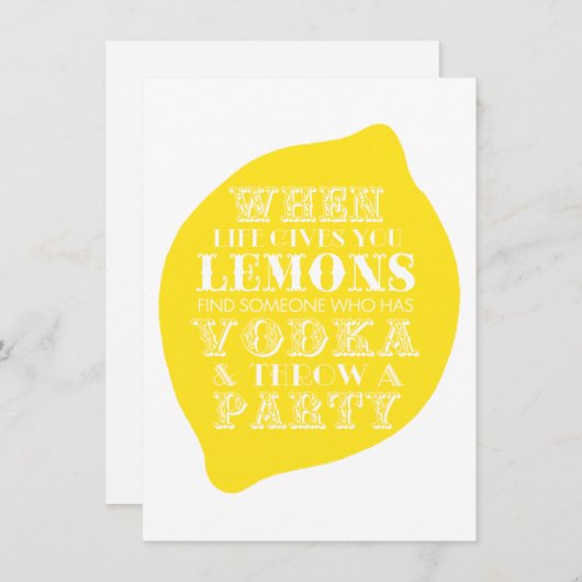Optimistic Card | Thema van de Partij van de Lemon Kaart (Voorkant / Achterkant)