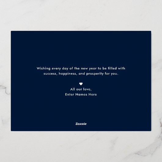 Optimistic Mood FOLIE Happy New Year Holiday Kaart (Achterkant)