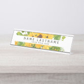 Optimistic Sunflower Titel White Custom Bureau Naambordje (Voorkant)
