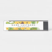 Optimistic Sunflower Titel White Custom Bureau Naambordje (Voorkant)