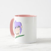 Optimistic vrouw Cartoon Face Mok (Voorkant links)