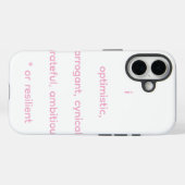 optimistisch, arrogant, cynisch, dankbaar, ambitie Case-Mate iPhone case (Achterkant (horizontaal))