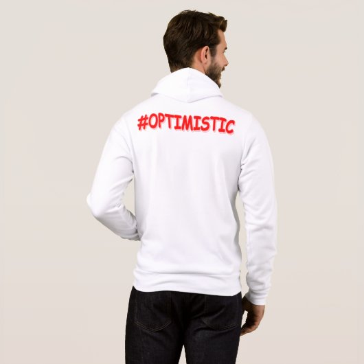 "#OPTIMISTISCH" Cute Design. Bestel nu Hoodie (Achterkant volledig)