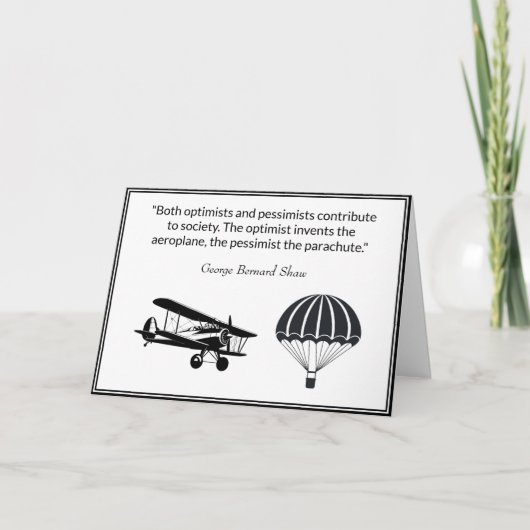 Optimistisch pessimistisch citaat George Bernard S Kaart (Voorkant)