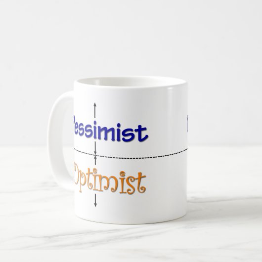 Optimistisch-pessimistische Mok (Voorkant links)