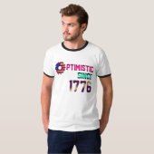 Optimistisch sinds 1776 Verenigde Staten Vlag 4 ju T-shirt (Voorkant volledig)