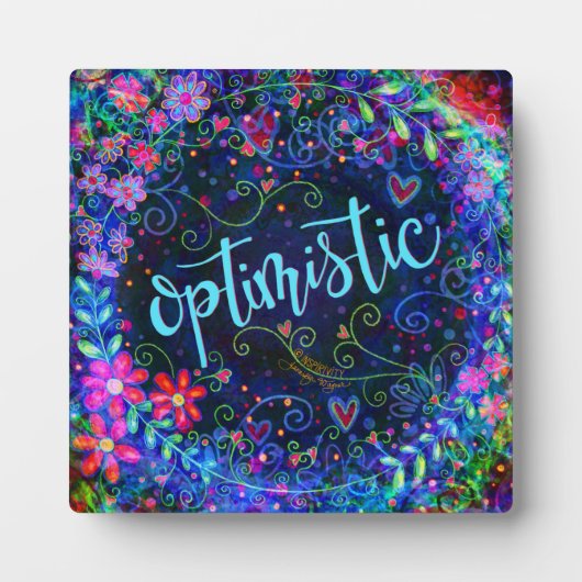 Optimistische  Blauwe Floral Inspirivity Fotoplaat (Voorkant)