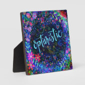 Optimistische  Blauwe Floral Inspirivity Fotoplaat (Voorkant)