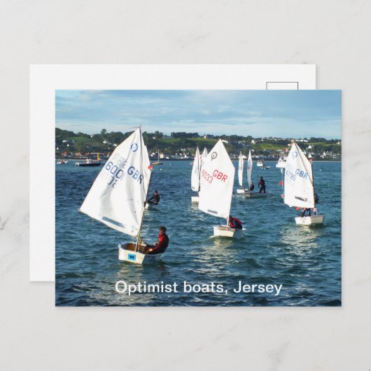 Optimistische boten op Jersey Briefkaart (Voorkant / Achterkant)