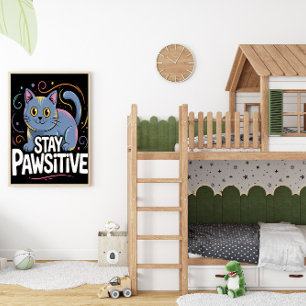 Optimistische Feline Outlook Poster