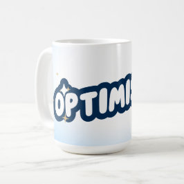Optimistische koffiekop koffiemok