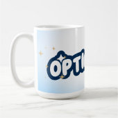 Optimistische koffiekop koffiemok (Links)