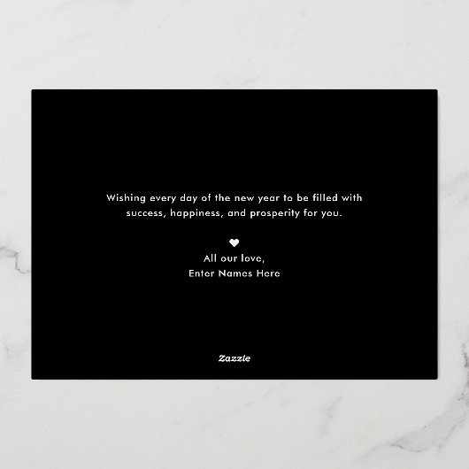 Optimistische Stemming FOIL Gelukkig Nieuwjaar Vak Folie Feestdagenkaart (Achterkant)