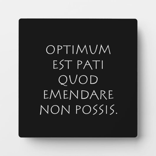 Optimum est pati quod emendare non posare fotoplaat (Voorkant)