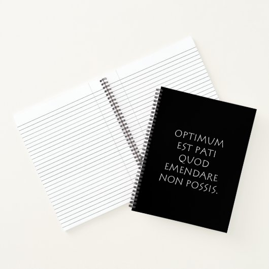 Optimum est pati quod emendare non posare notitieboek (Binnen)