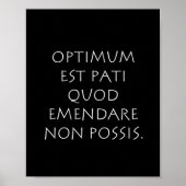 Optimum est pati quod emendare non posare poster (Voorkant)
