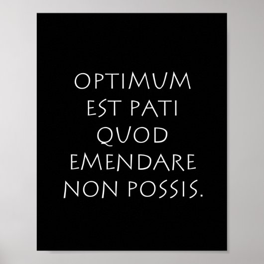 Optimum est pati quod emendare non posare poster (Voorkant)