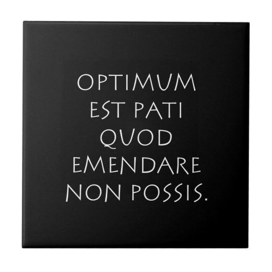 Optimum est pati quod emendare non posare tegeltje (Voorkant)