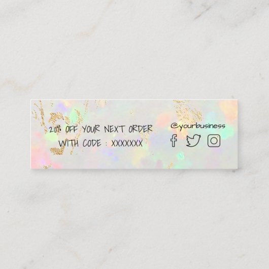 optioneel bedankt voor je kortingskaart mini visitekaartje (Achterkant)