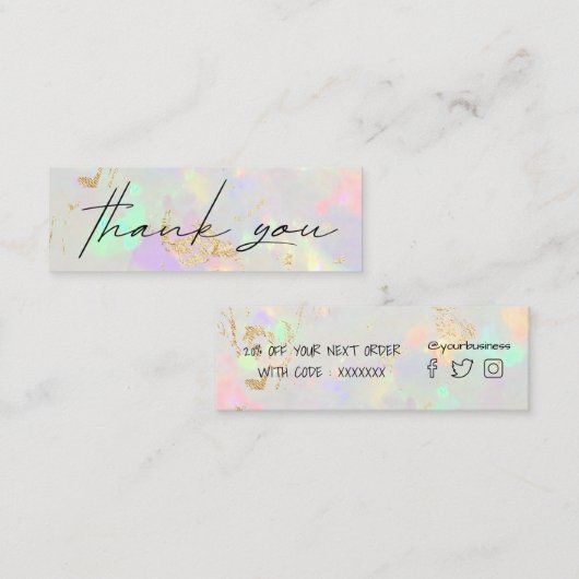 optioneel bedankt voor je kortingskaart mini visitekaartje (Voorkant / Achterkant)