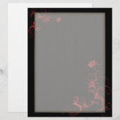 Optioneel Lijst Letterhead Red Floral Black (Voorkant / Achterkant)