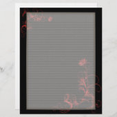 Optioneel Lijst Letterhead Red Floral Black (Voorkant / Achterkant)
