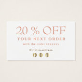 Optioneel ontwerp bedankt voor de kortingskaart visitekaartje (Achterkant)