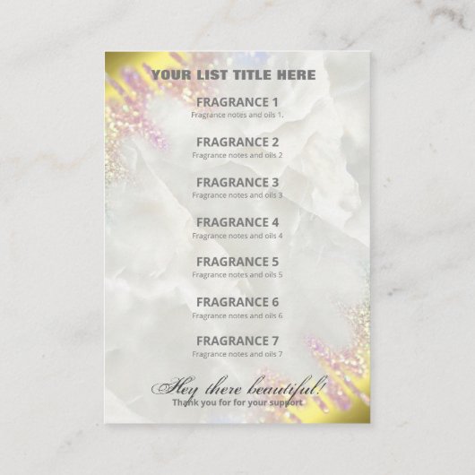 Optionele en goudkleurige lijst visitekaartje (Achterkant)