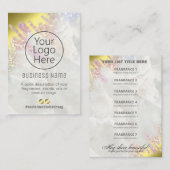 Optionele en goudkleurige lijst visitekaartje (Voorkant / Achterkant)