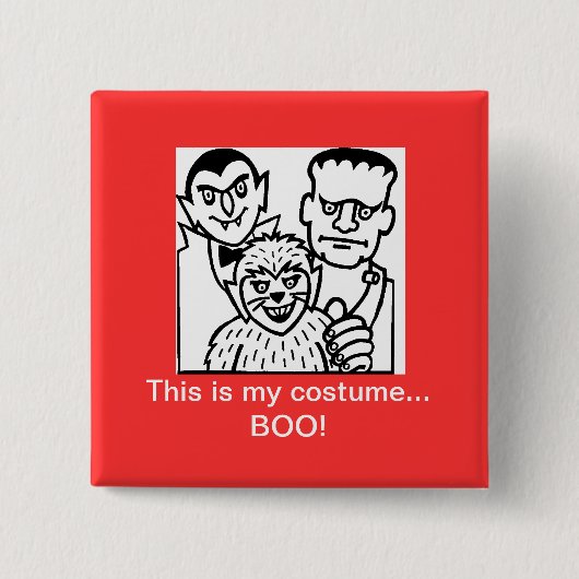Optionele Halloween Costume Vierkante Button 5,1 Cm (Voorkant)