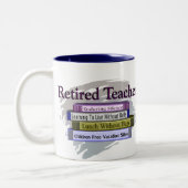 Optionele leraar "Funny Stack of Books"-ontwerp Tweekleurige Koffiemok (Links)