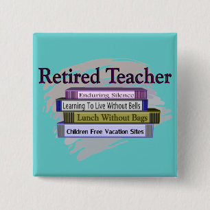 Optionele leraar "Funny Stack of Books"-ontwerp Vierkante Button 5,1 Cm