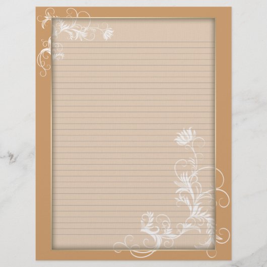 Optionele Lijn Letterhead Witte Bloemen Sinaasappe (Voorkant)