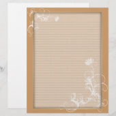 Optionele Lijn Letterhead Witte Bloemen Sinaasappe (Voorkant / Achterkant)