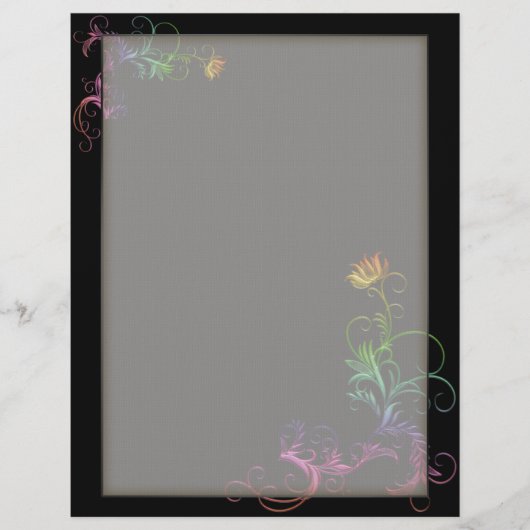 Optionele Linderhead Rainbow Florals op zwarte lij (Voorkant)