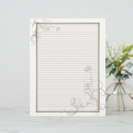 Optionele line Letterhead Brass Floral White Lijst (Staand voorkant)