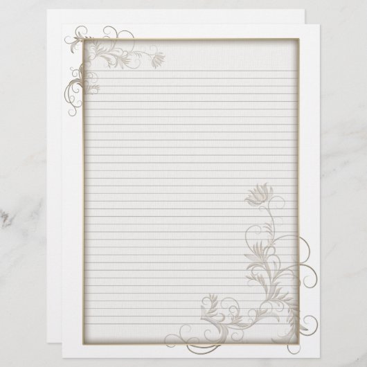 Optionele line Letterhead Brass Floral White Lijst (Voorkant / Achterkant)