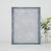 Optionele linnen briefhoofd met Blauwgroen oud Lij (Staand voorkant)