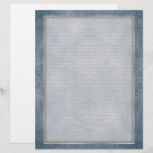 Optionele linnen briefhoofd met Blauwgroen oud Lij (Voorkant / Achterkant)