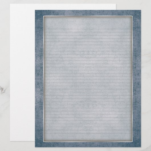 Optionele linnen briefhoofd met Blauwgroen oud Lij (Voorkant / Achterkant)