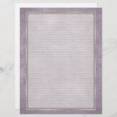 Optionele linnen briefhoofd met Lila oud Lijst (Voorkant / Achterkant)