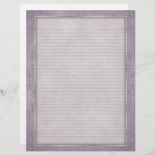 Optionele linnen briefhoofd met Lila oud Lijst (Voorkant / Achterkant)