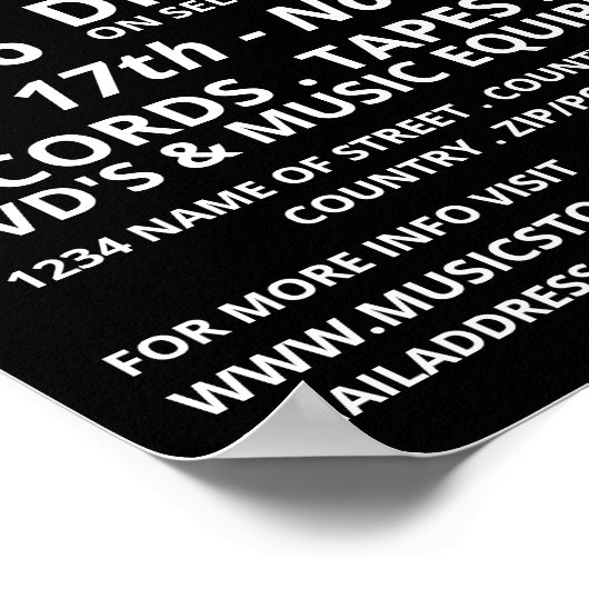 Optionele Logo, Music Store Adverteren Poster (Hoek)