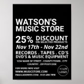 Optionele Logo, Music Store Adverteren Poster (Voorkant)
