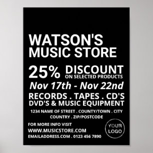 Optionele Logo, Music Store Adverteren Poster