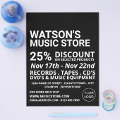 Optionele Logo, muziekwinkel Adverteren Flyer (Enkel)