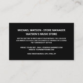 Optionele Logo, muziekwinkel Visitekaartje (Achterkant)